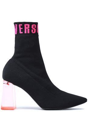 versus versace intarsia-knit sock boots|versace clothing for women.